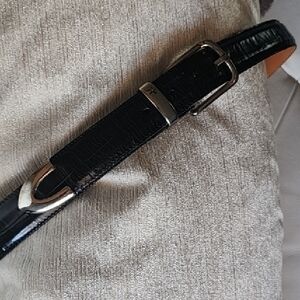 Martin Dingman Black Croc-Embossed Leather Strap with Silver Hardware